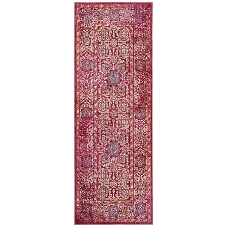 Safavieh Sutton Power Loomed Runner Area Rug, Fuchsia and Ivory - 3 x 8 ft. SUT402D-38